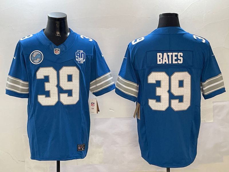 Men Detroit Lions #39 Bates Blue three generations 2024 Nike Limited NFL Jersey style 01023